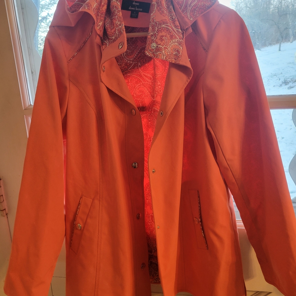 Dennis Basso Women's Orange Trench Coat